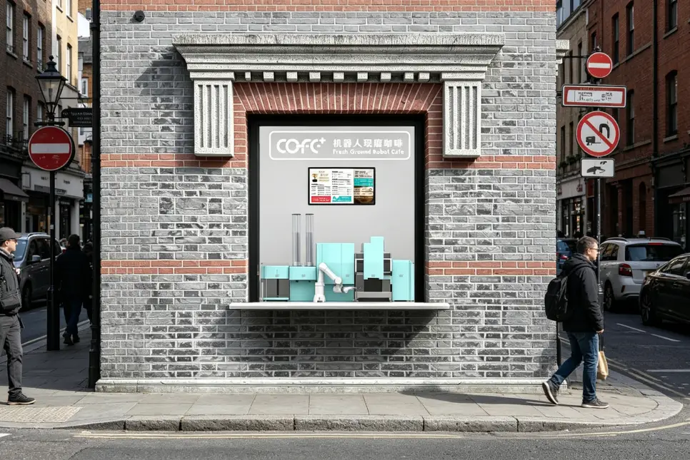 cofeplus cornor mini coffee shop front display