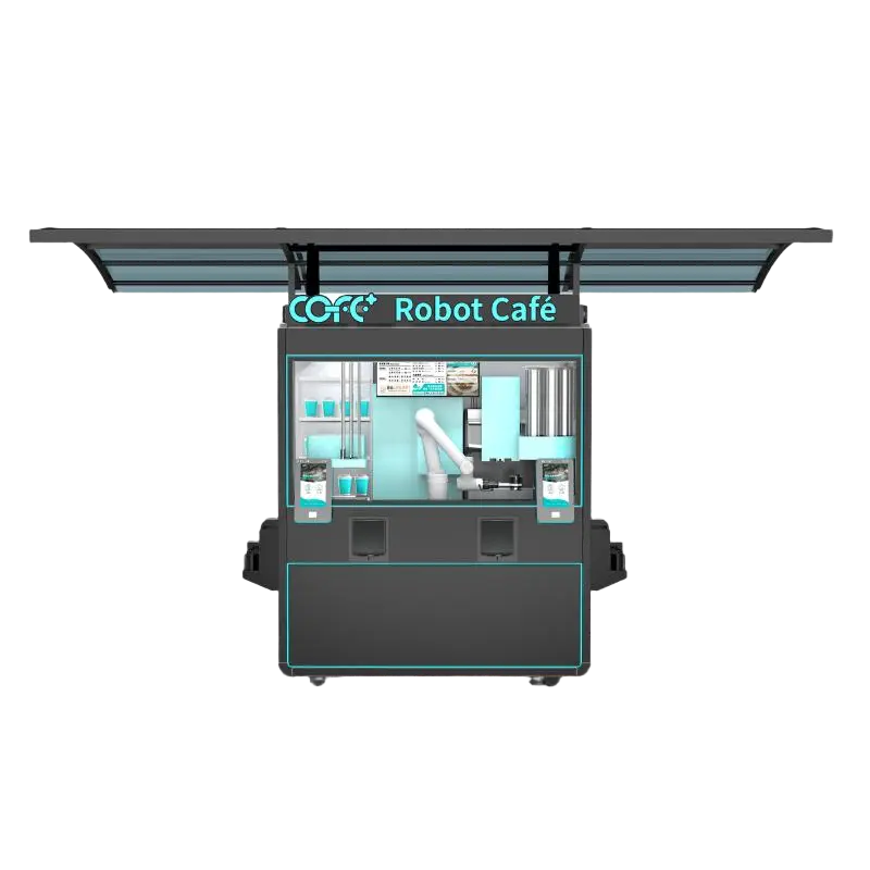 homepage 7thgen outdoor robot coffee kiosk black front