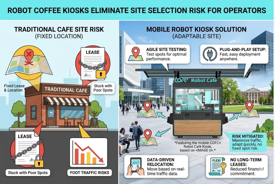 robot coffee kiosks eliminate site selection risk for operators