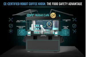 ce kiosque à café robot certifié offre l'avantage de la sécurité alimentaire